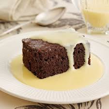 Fudge Cake with Custard